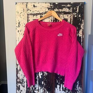 Nike Women's crop Pink Sweater. Size Large.
